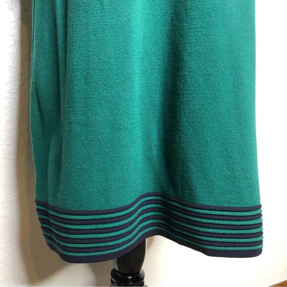 Boden green navy blue striped trim sweater shift dress size 16 - Picture 5 of 16